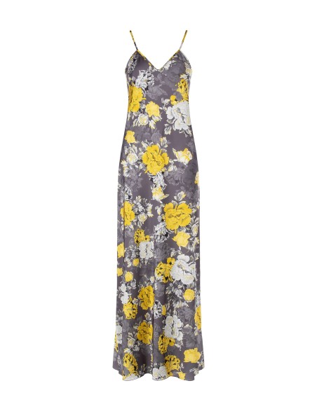 Rinascimento Longue robe jupon à fleurs en satin
