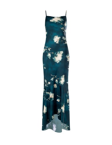 Rinascimento Flower Satin Mermaid Long Dress