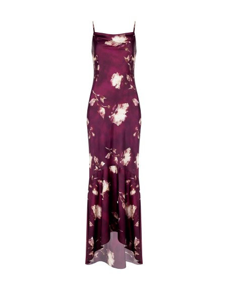 Rinascimento Flower Satin Mermaid Long Dress