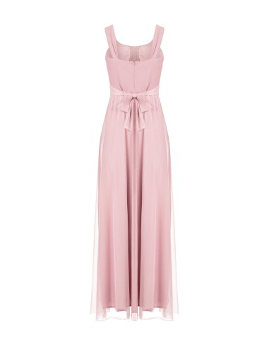 Robe longue en tulle élastiqué avec nœud dans le dos Rinascimento