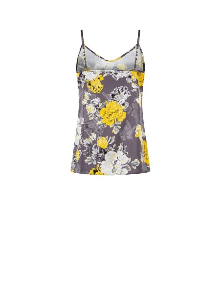 Top cintré en satin à fleurs Rinascimento
