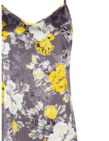 Top cintré en satin à fleurs Rinascimento