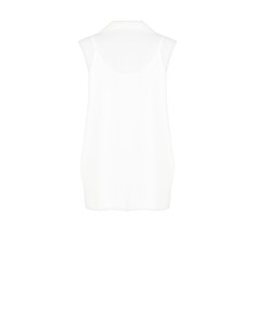 Wijde asymmetrische satijnen top met gedrapeerde halslijn en geïntegreerde tanktop Rinascimento 2