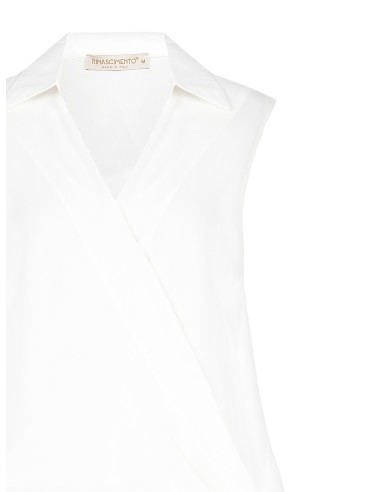 Top ample asymétrique en satin avec encolure bénitier et débardeur intégré Rinascimento