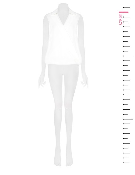 Top ample asymétrique en satin avec encolure bénitier et débardeur intégré Rinascimento