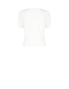 Regular viscose T-shirt met Rinascimento-logo-opdruk 2