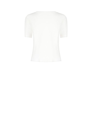 Regular viscose T-shirt met Rinascimento-logo-opdruk