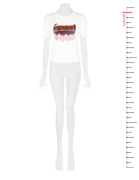 Regular viscose T-shirt met Rinascimento-logo-opdruk
