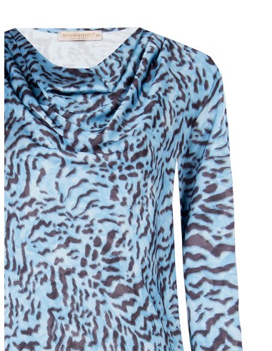Animalier - Chemisier large en satin à encolure drapée Rinascimento