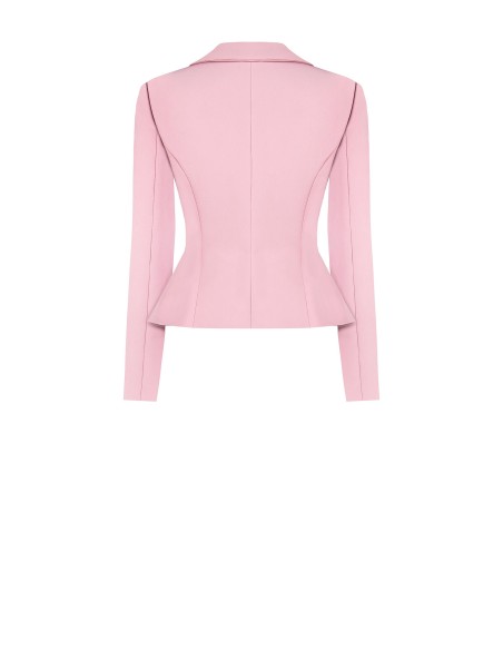 Veste blazer courte cintrée croisée en tissu technique Rinascimento