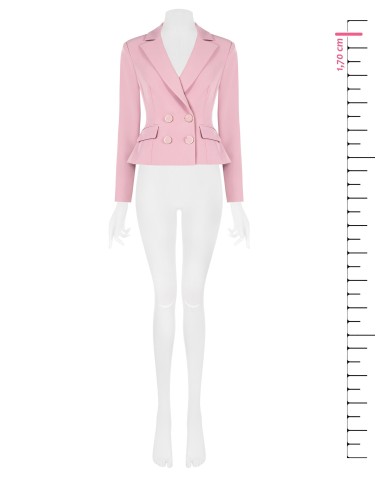 Veste blazer courte cintrée croisée en tissu technique Rinascimento