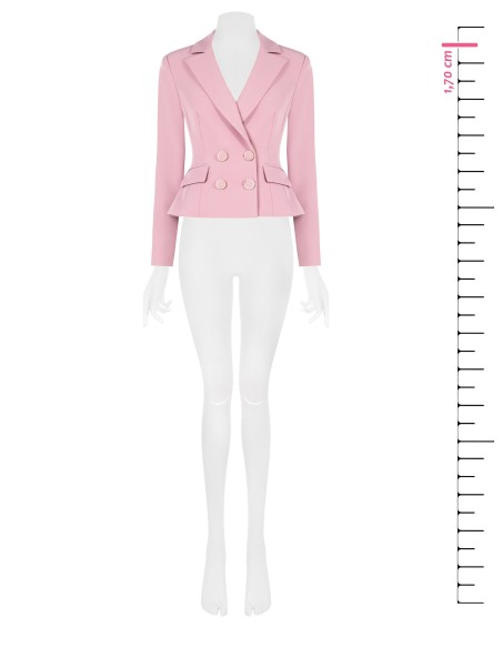 Veste blazer courte cintrée croisée en tissu technique Rinascimento