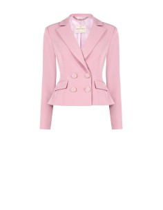 Veste blazer courte cintrée croisée en tissu technique Rinascimento
