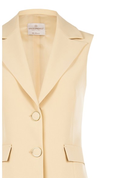 Gilet cintré long en tissu technique Rinascimento