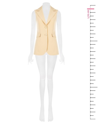Gilet cintré long en tissu technique Rinascimento