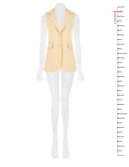 Gilet cintré long en tissu technique Rinascimento
