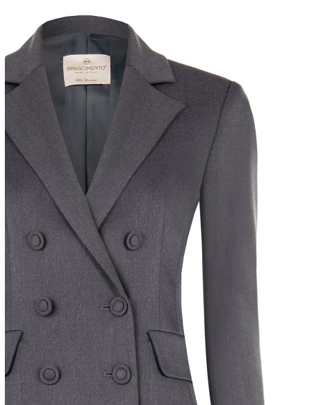 Veste blazer cintrée croisée en polyviscose Rinascimento