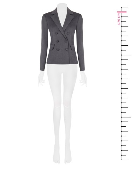 Veste blazer cintrée croisée en polyviscose Rinascimento