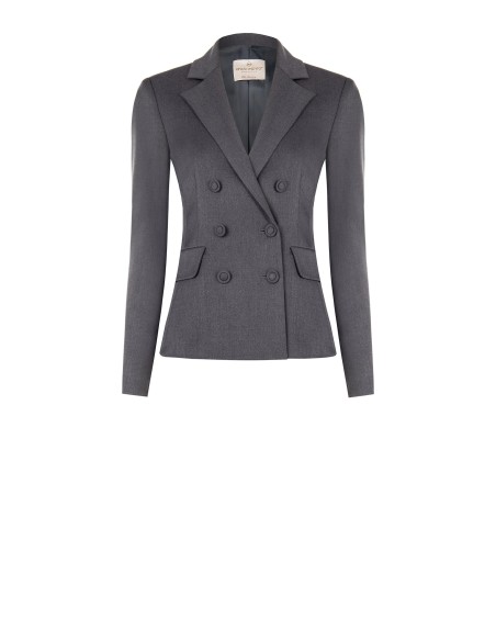 Veste blazer cintrée croisée en polyviscose Rinascimento