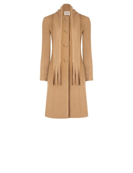 Manteau long beige avec écharpe intégrée Rinascimento