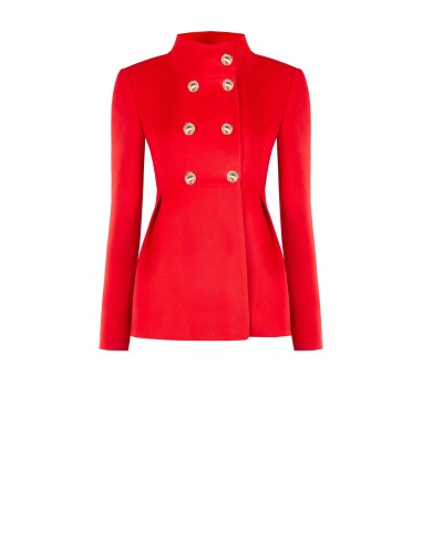 Manteau court structuré avec épaulettes et poches latérales Rinascimento