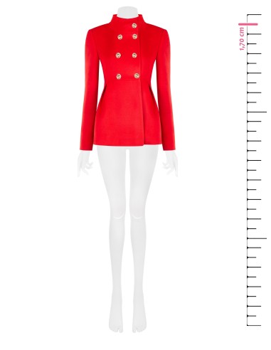 Manteau court structuré avec épaulettes et poches latérales Rinascimento