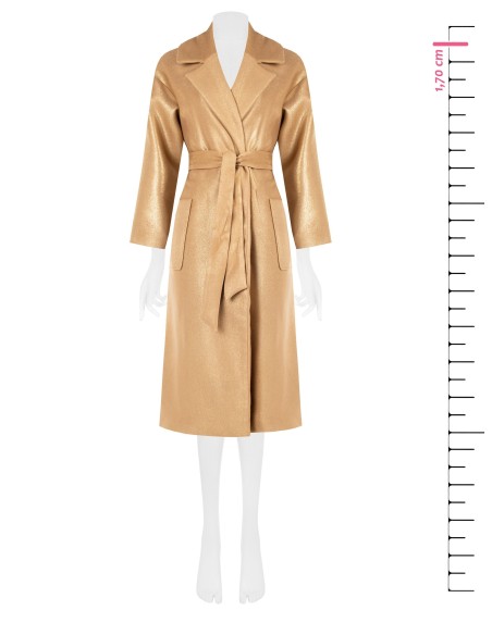 Manteau long avec finition pailletée et maxi-poches Rinascimento