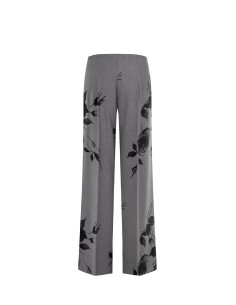 Polyviscose Palace Pantalon avec roses et fermetures éclair latérales Rinascimento 2