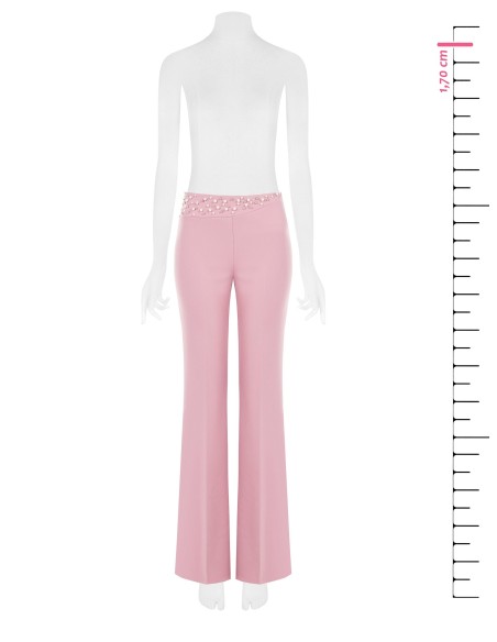 Palazzo-broek van scuba-crêpe met parels en strass-steentjes van Rinascimento
