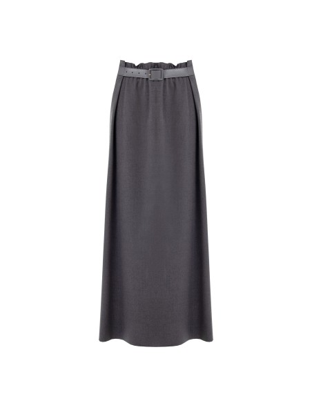 Jupe longue en polyviscose avec ceinture rigide intégrée Rinascimento