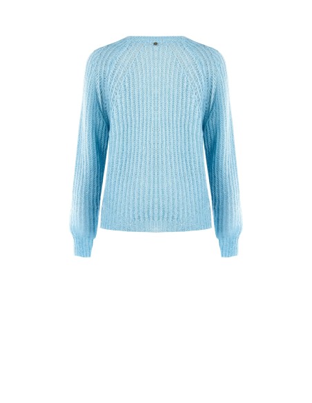 Pull poilu à coupe longue et Rinascimento en tricot tissé