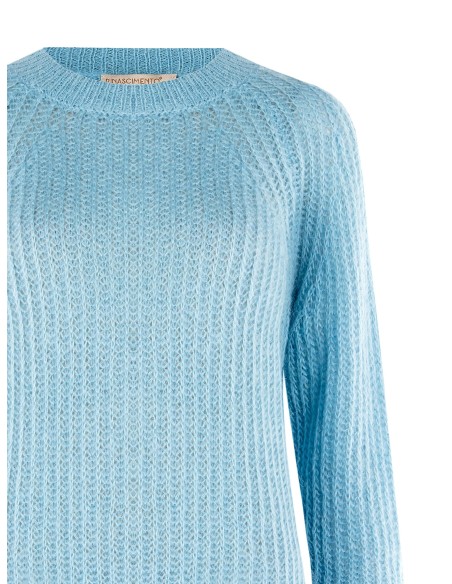 Pull poilu à coupe longue et Rinascimento en tricot tissé