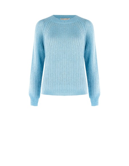 Pull poilu à coupe longue et Rinascimento en tricot tissé