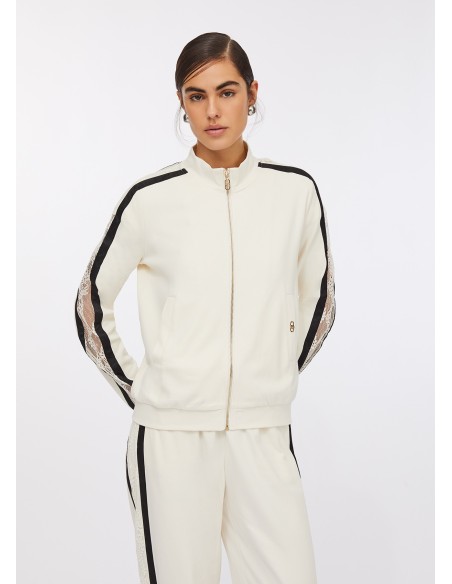 Liu Jo Sweatshirt en coton avec dentelle