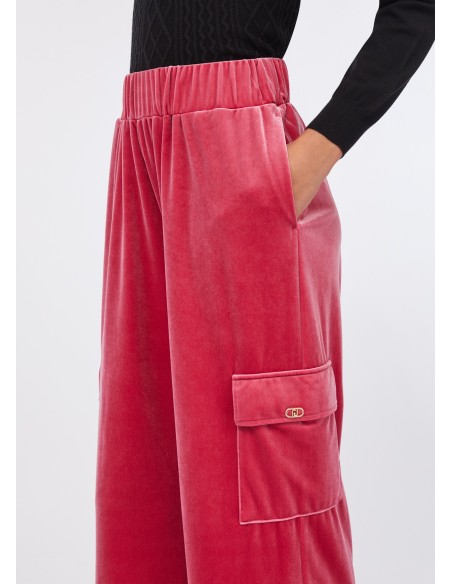 Pantalon de jogging en velours côtelé avec logo Liu Jo