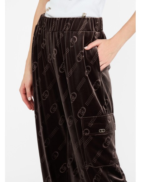 Joggingbroek van chenille met Liu Jo-logo