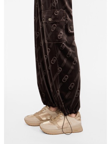 Pantalon de jogging en velours côtelé avec logo Liu Jo