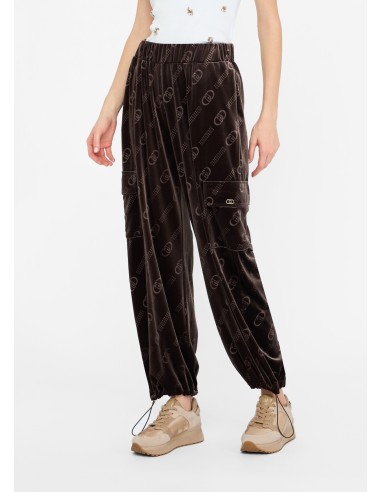 Pantalon de jogging en velours côtelé avec logo Liu Jo