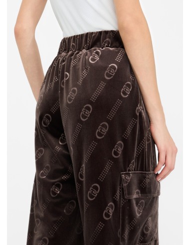 Pantalon de jogging en velours côtelé avec logo Liu Jo