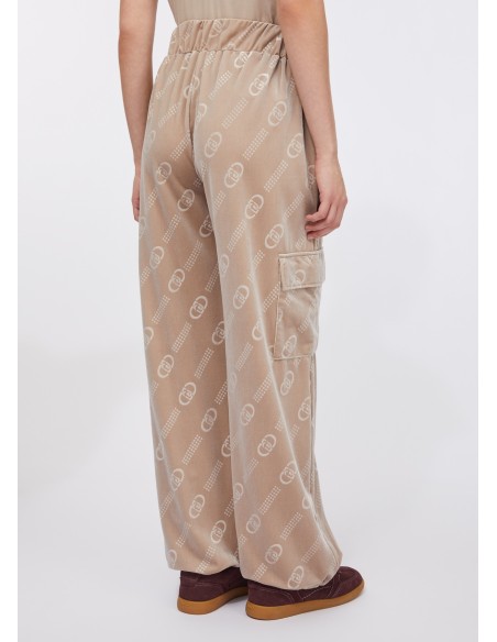 Pantalon de jogging en velours côtelé avec logo Liu Jo