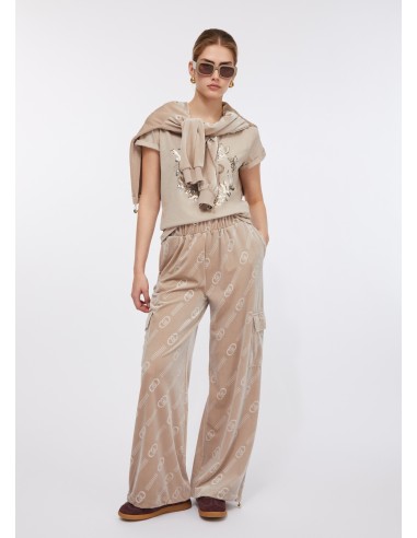 Pantalon de jogging en velours côtelé avec logo Liu Jo