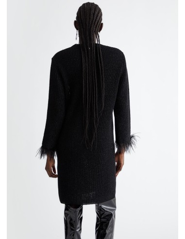 Robe en maille avec lurex et plumes Liu Jo