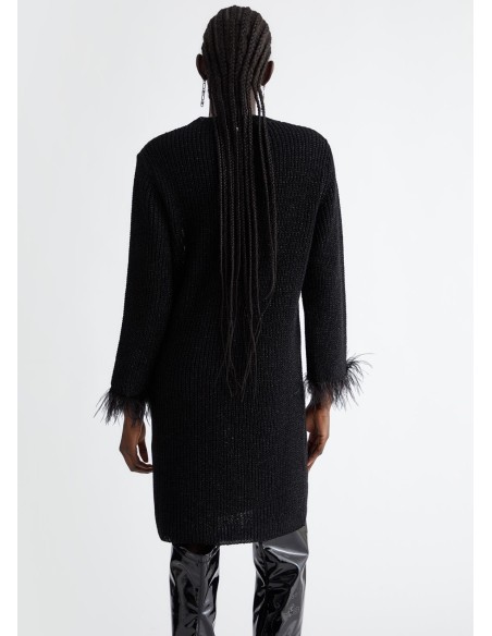 Robe en maille avec lurex et plumes Liu Jo