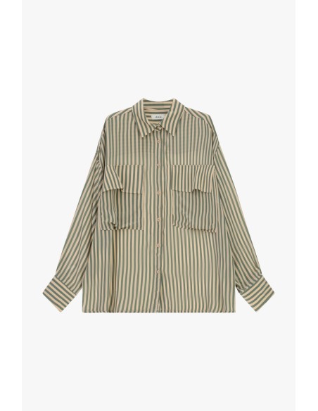 Oversized gestreept overhemd met borstzakken Dixie