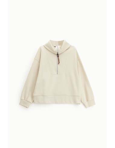 Sweatshirt Zip Neck Polo Neck Long Sleeves Dixie