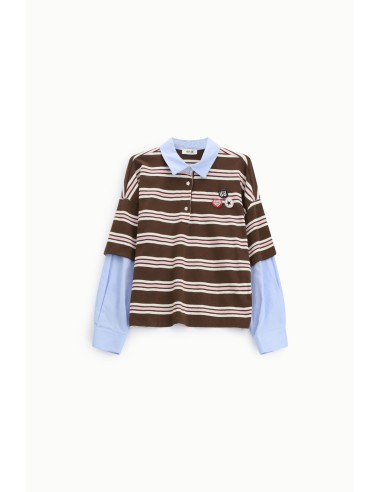 Sweat rayé avec col et badge Applied Dixie