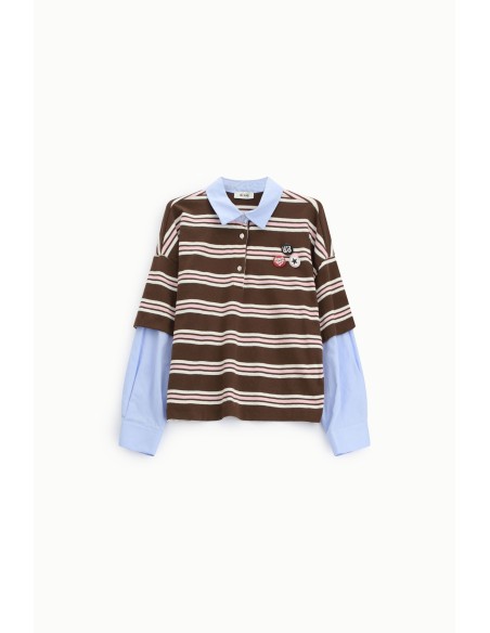 Sweat rayé avec col et badge Applied Dixie