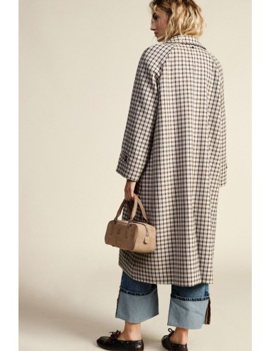 Manteau à carreaux avec poches latérales Dixie