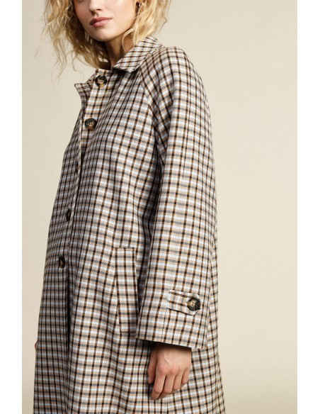 Manteau à carreaux avec poches latérales Dixie