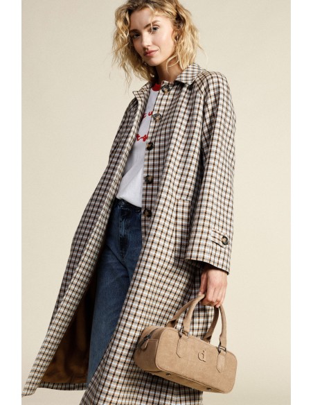 Manteau à carreaux avec poches latérales Dixie